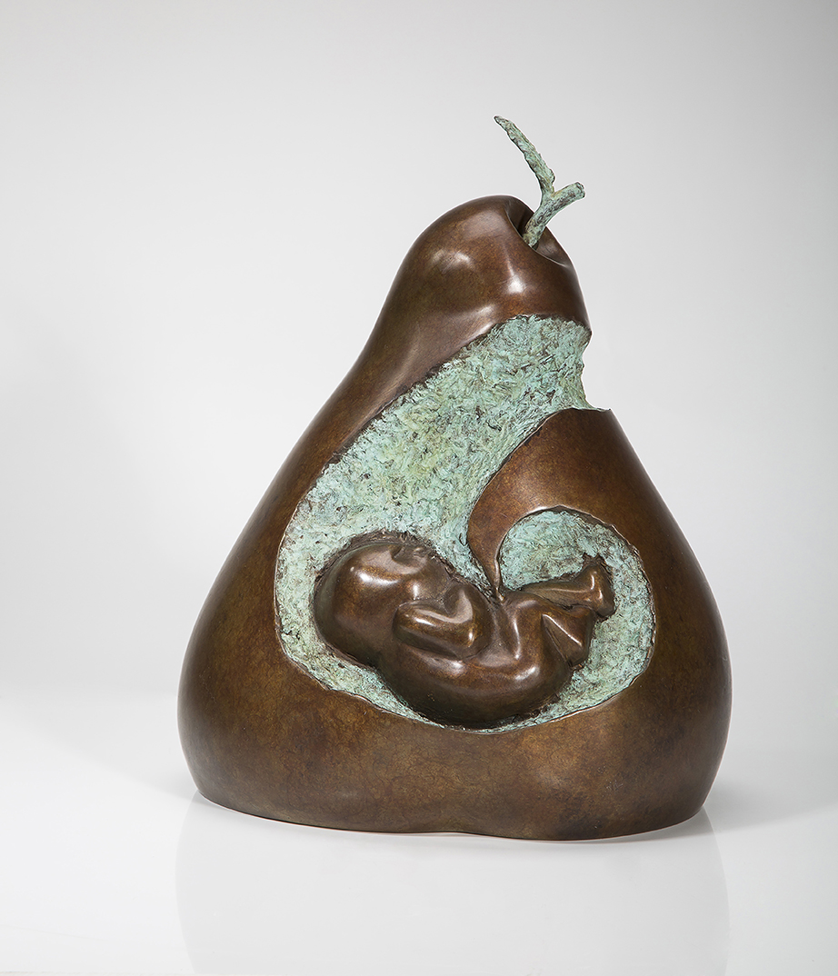 אגס מהדורה מוקטנת-ברונזה -חום ירוק