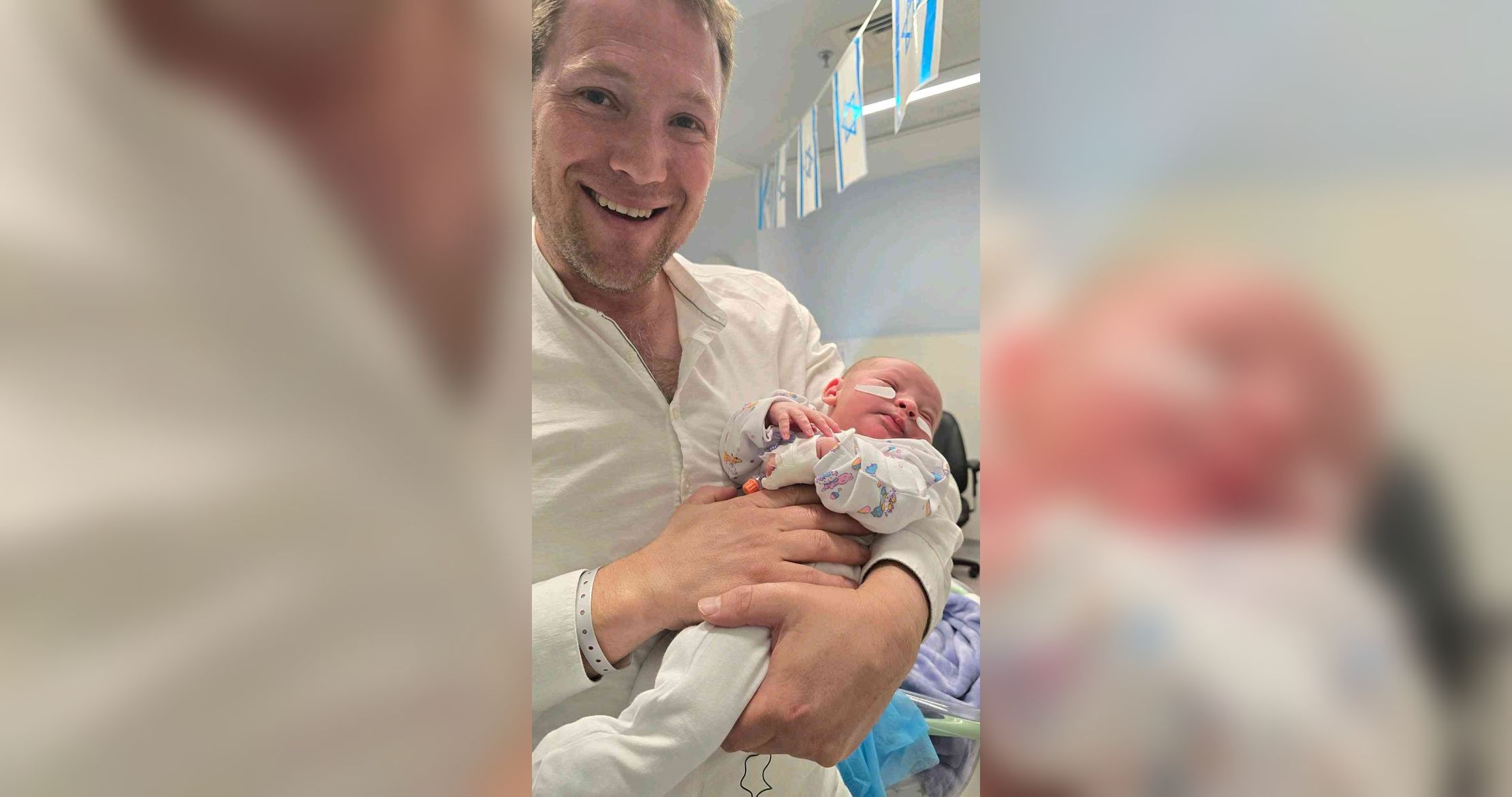 אורי קלנר עם התינוק