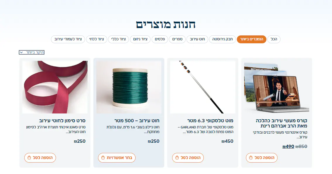 חנות המכון לציוד של עירוב