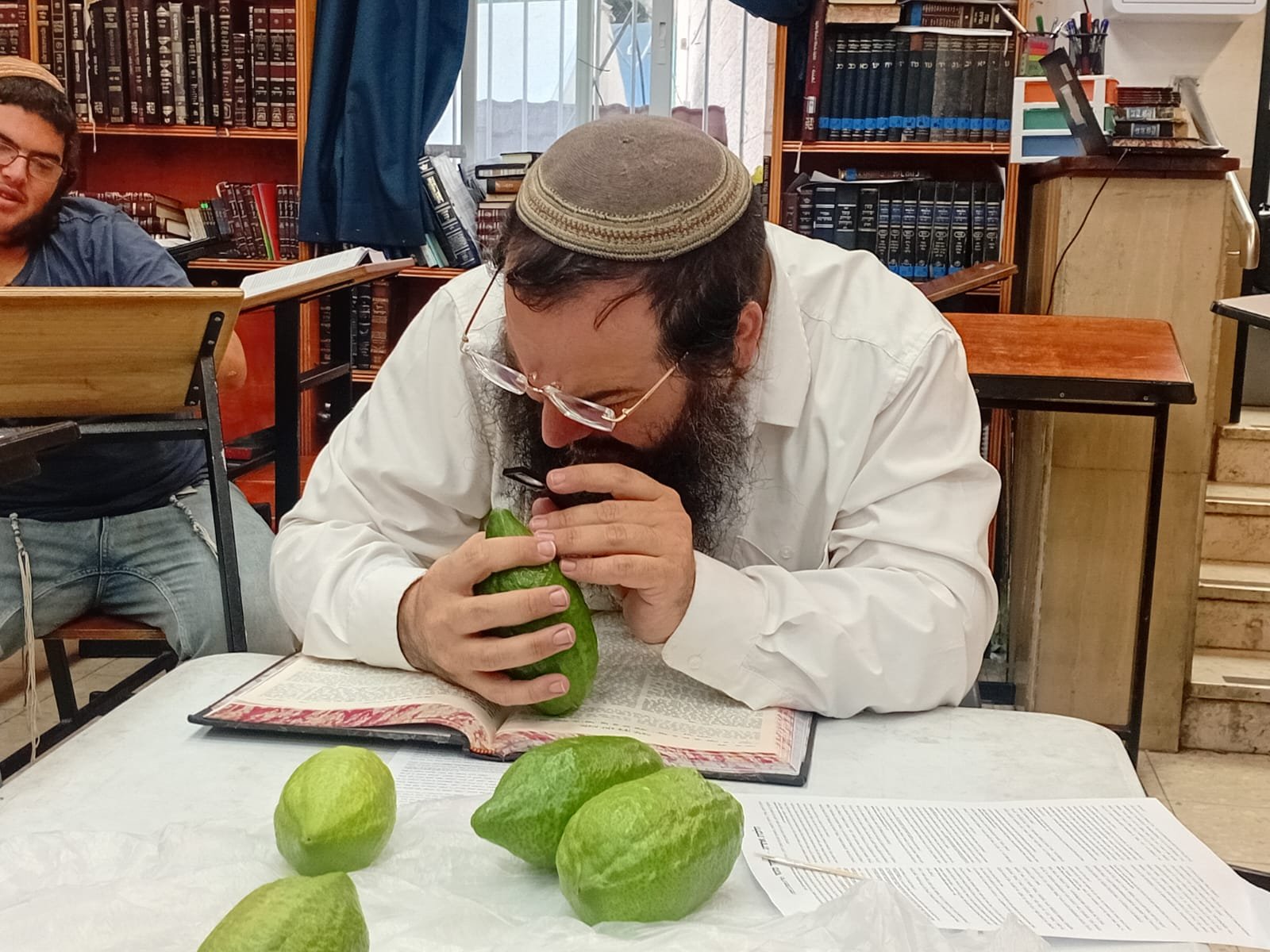 הרב שמיר שיינטופ בודק אתרוגים