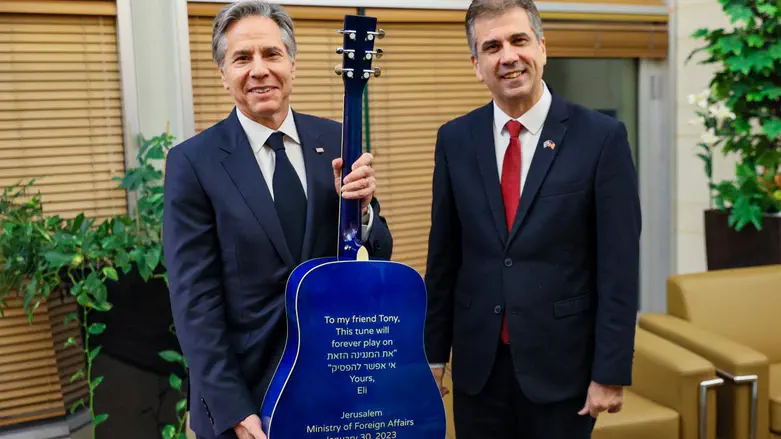 השר כהן ומזכיר המדינה האמריקני בלינקן