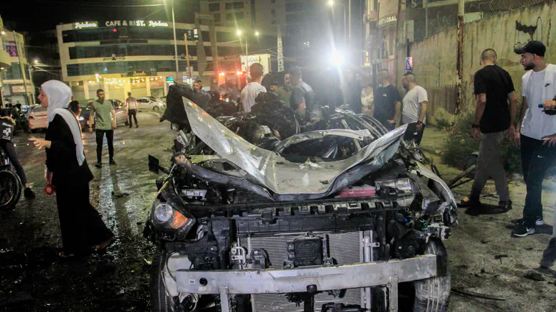 רכבם של המחבלים שהותקף בג'נין