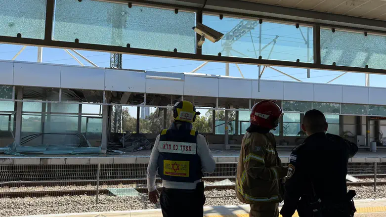 הנזק לתחנת רכבת בחולון