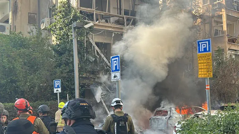 זירת אחת הפגיעות בתל אביב