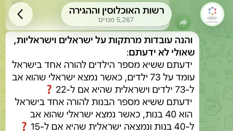 הנתונים שפורסמו 