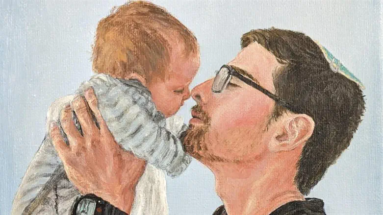 איתן פיש עם אחיין, איור: בת הדודה