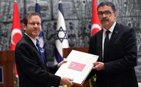 הרצוג קיבל את כתב ההאמנה של שגריר טורקיה